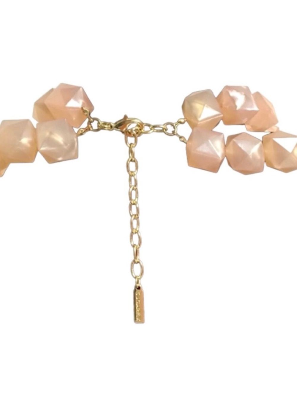 SugarFix Peach Resin Double Strand Bead Necklace (NWOT) - Picture 3 of 7